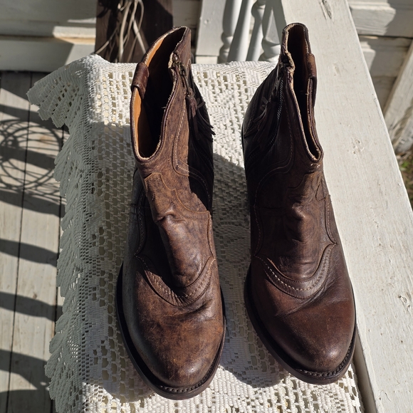Womens Lucchese Leather Ankle Boots Size 9.5 B Pre-owned Excellent - Picture 2 of 7